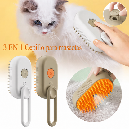 Cepillo vapor de mascotas 3 en 1