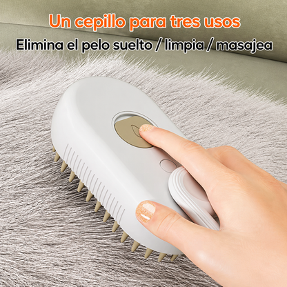 Cepillo vapor de mascotas 3 en 1